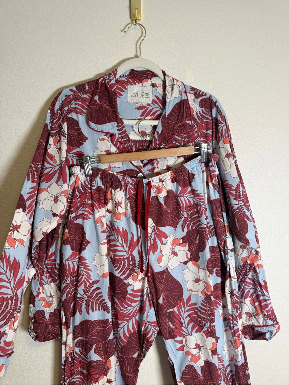 The Cat's Pajamas tropical floral print pajama 100% cotton sz XL - Picture 3 of 10